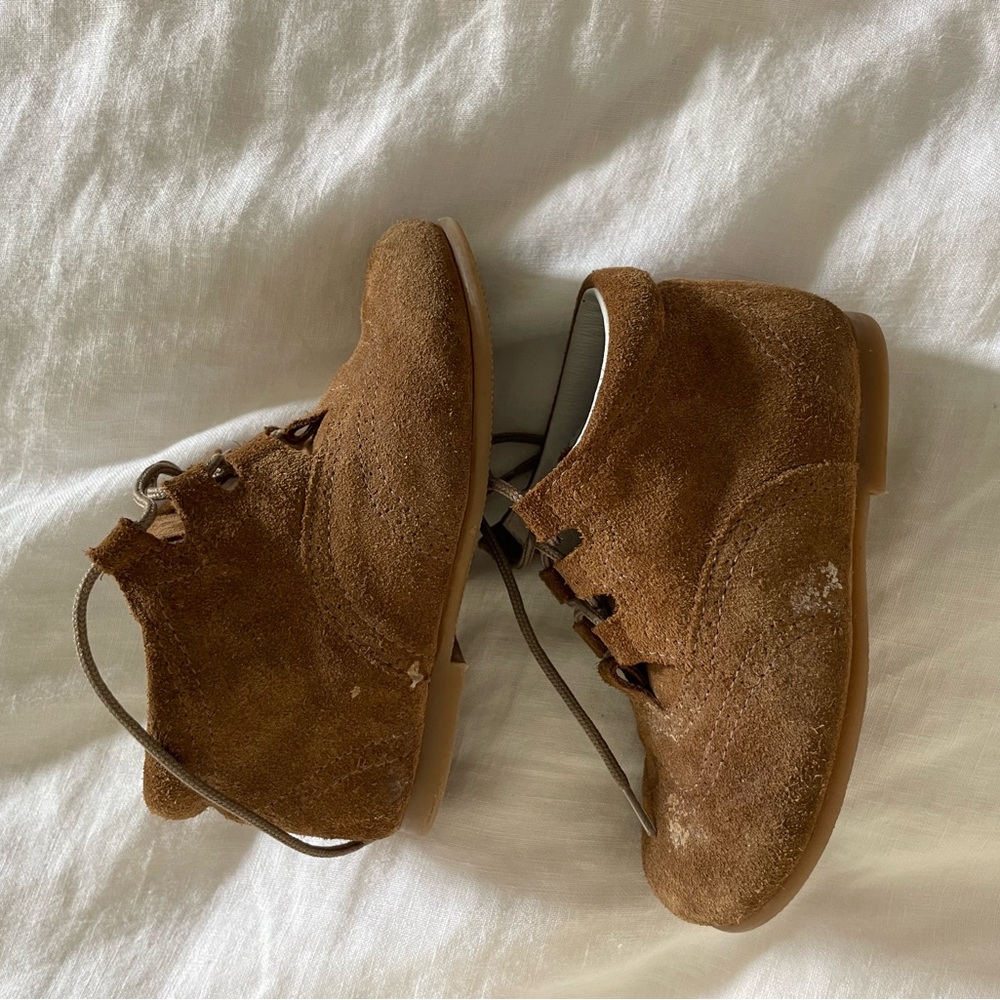 Pepa London - Suede Oxford Baby Booties in Brown (22EU)